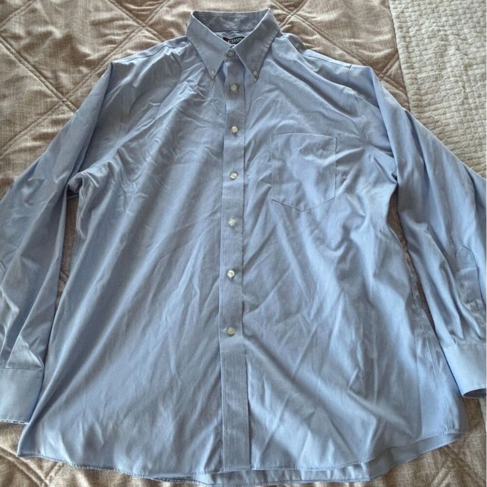 Chaps: Regular Fit Long Sleeve Dress Shirt Blue Men's - Like New